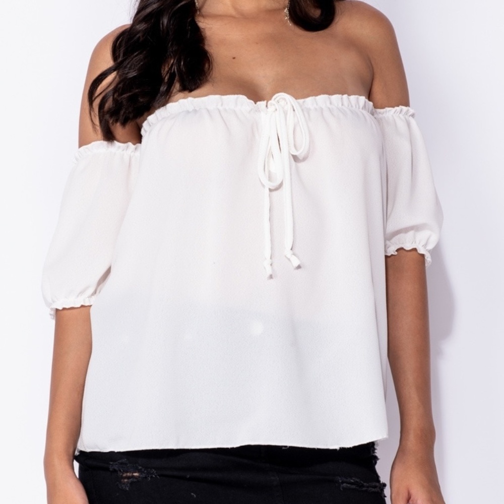 White Off the Shoulder Top